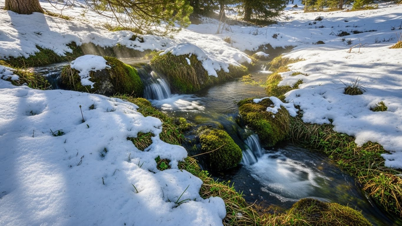 ミネラルを多く含んだ雪解け水